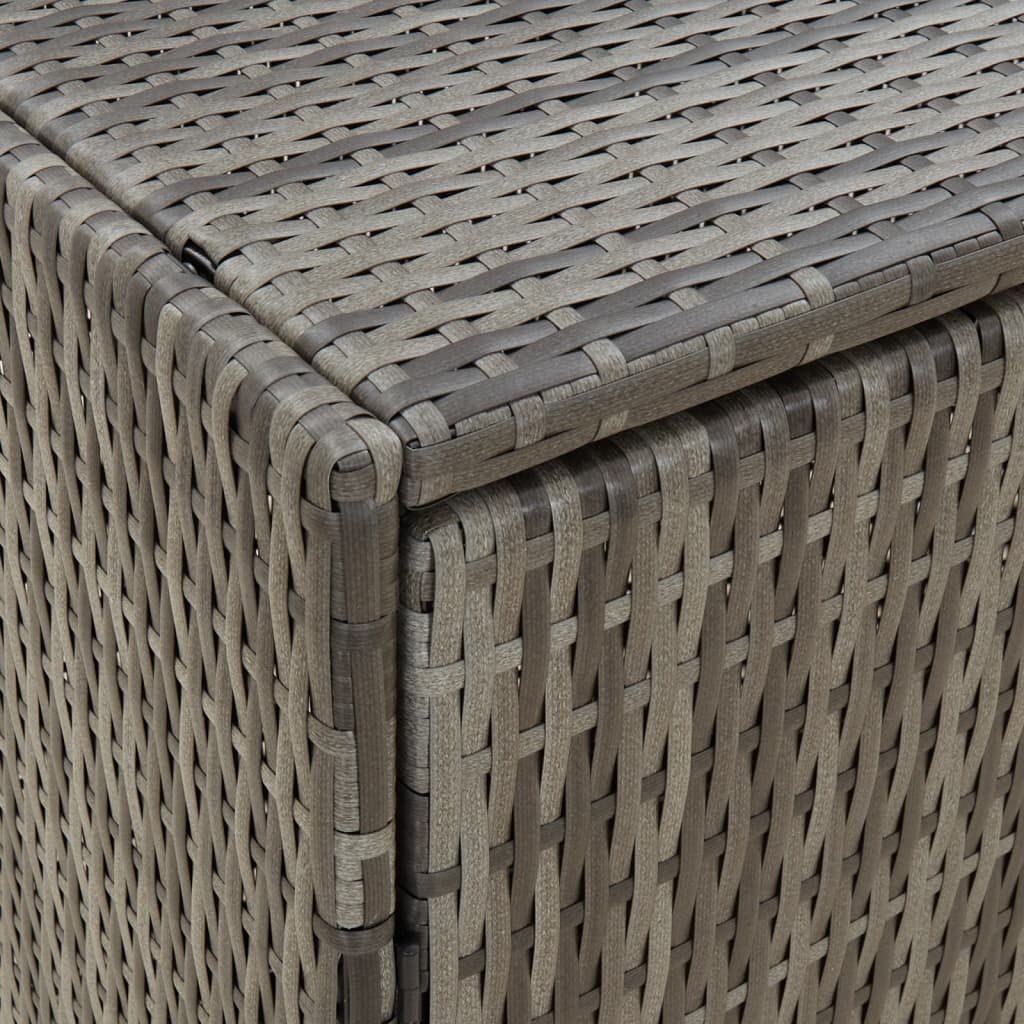 vidaXL Mobile Portaoggetti da Giardino Grigio 198x55,5x80cm Polyrattan