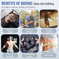 Vista 6 de Reflex Speed Bag - Saco de boxeo de base gruesa, con altura ajustable y resorte reforzado, fuerte y duradero, para boxeador, persona de fitness