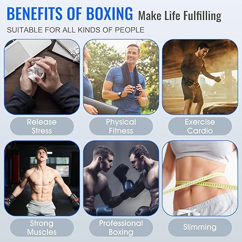 Miniatura 6 de Reflex Speed Bag - Saco de boxeo de base gruesa, con altura ajustable y resorte reforzado, fuerte y duradero, para boxeador, persona de fitness