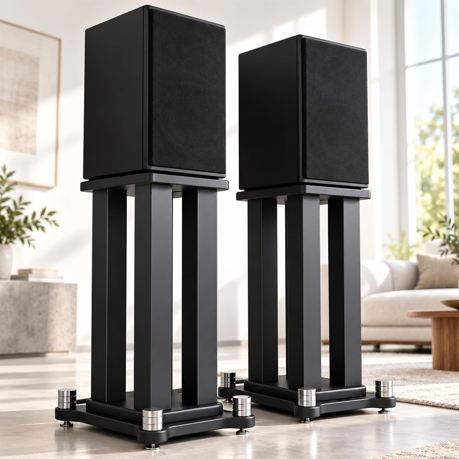 19.6" Bookshelf Speaker Stands Pair, 110 lb Capacity, for Studio Monitors
