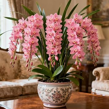 Hardy Cymbidium Bulbs & Outdoor Cymbidium Orchid Plants   Selected Varieties with Fragrant Blooms, Ideal for Balcony Settings, Excellent Display-3 Rhizome-A