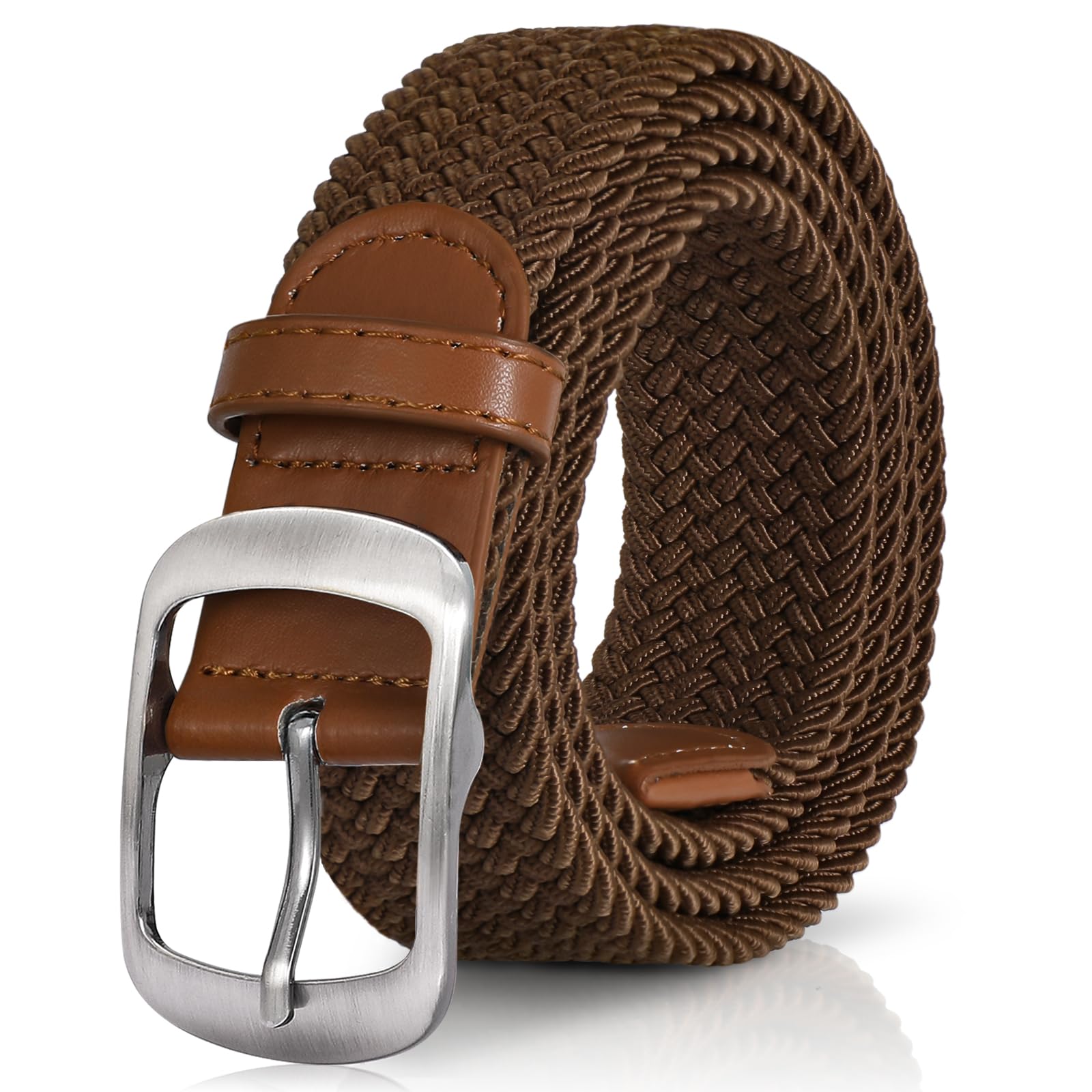 XZQTIVE Braided Belt Stretch Belt for Men and Women Multicolored Woven Golf Belt Elastic Jean Belts