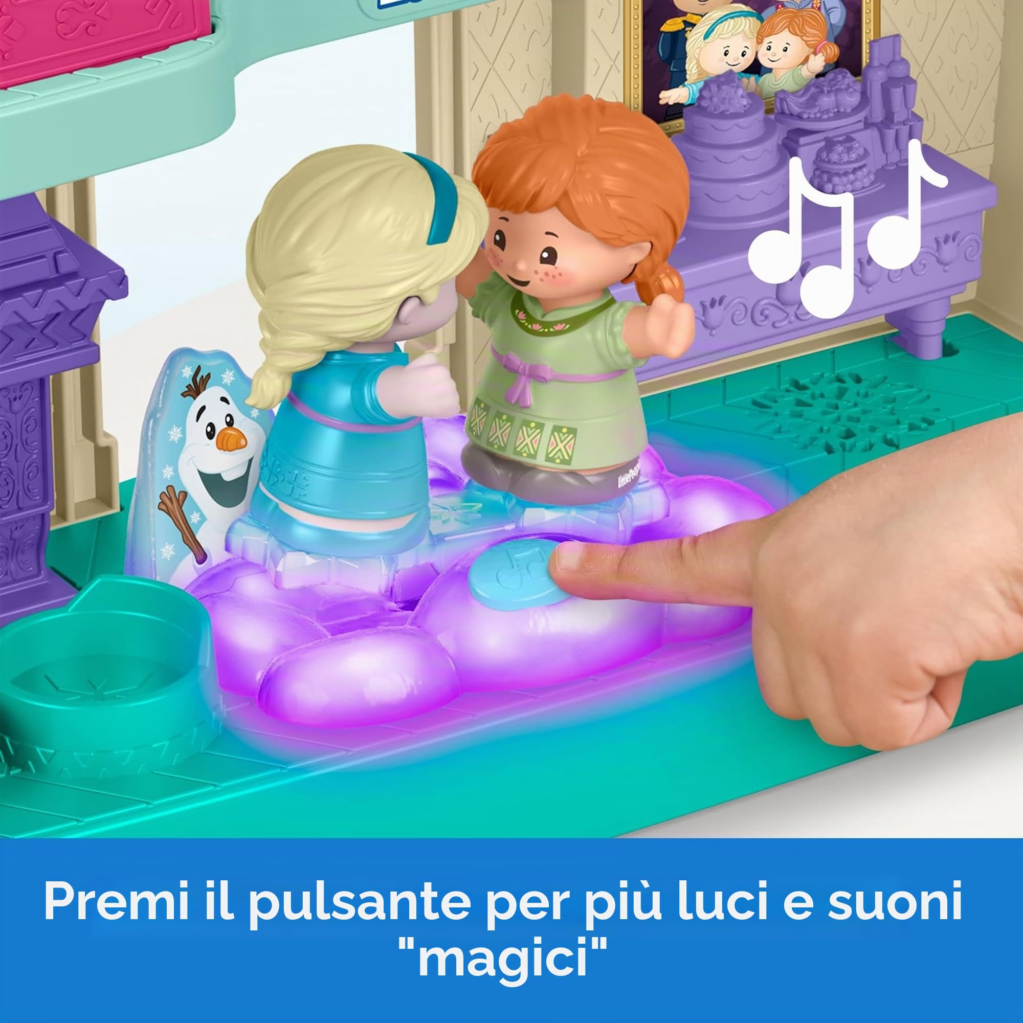 Fisher-Price Little People Disney Frozen Arendelle Castle Playset | Figure di Anna ed Elsa incluse, luci e suoni per fingere di giocare, giocattolo per bambini dai 18 mesi in su