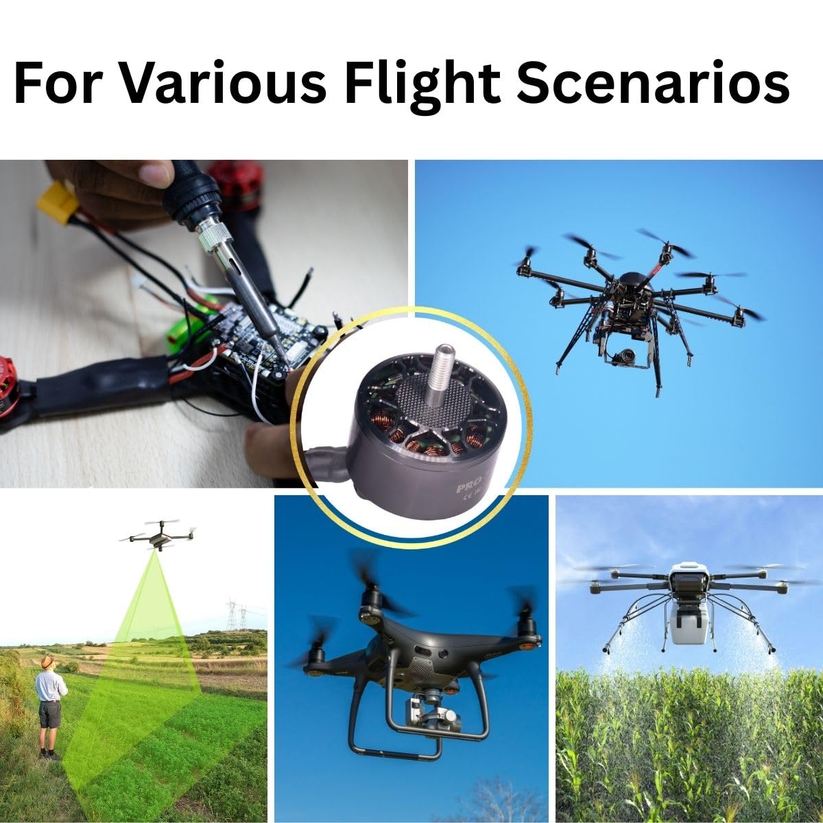 4Pcs Pro 3115-900kv Brushless Motor 4,6,8s per 8-10 pollici Long Range Drone Parts, FPV Multicopter Drone, Racing Power, RC Airplane 4-8s Motore elettrico, 4,8 kg di spinta per Quadcopter, Hexcopter