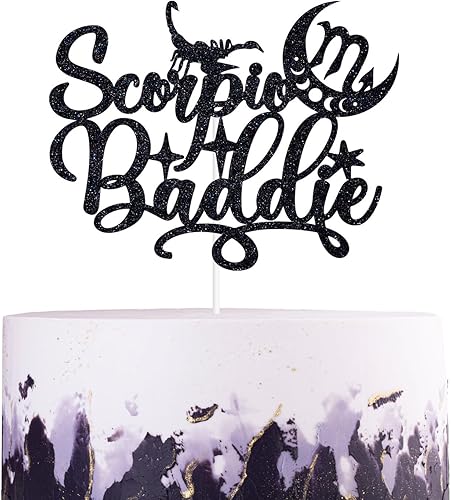 Escorpio Baddie - Decoración para tartas de escorpio de gran energía, cumpleaños de Escorpio, decoraciones de fiesta de cumpleaños con temática del
