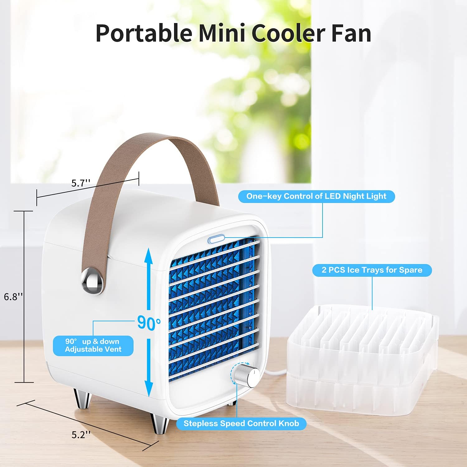 SmartDevil 2 Pack Fans Bundle, Stroller Fan and Portable Air Conditioner Fan Combine, Portable Clip on Stroller Fan for Baby, Personal Cooling Fan with Night Light, Built-in Ice Tray, for Home : Baby