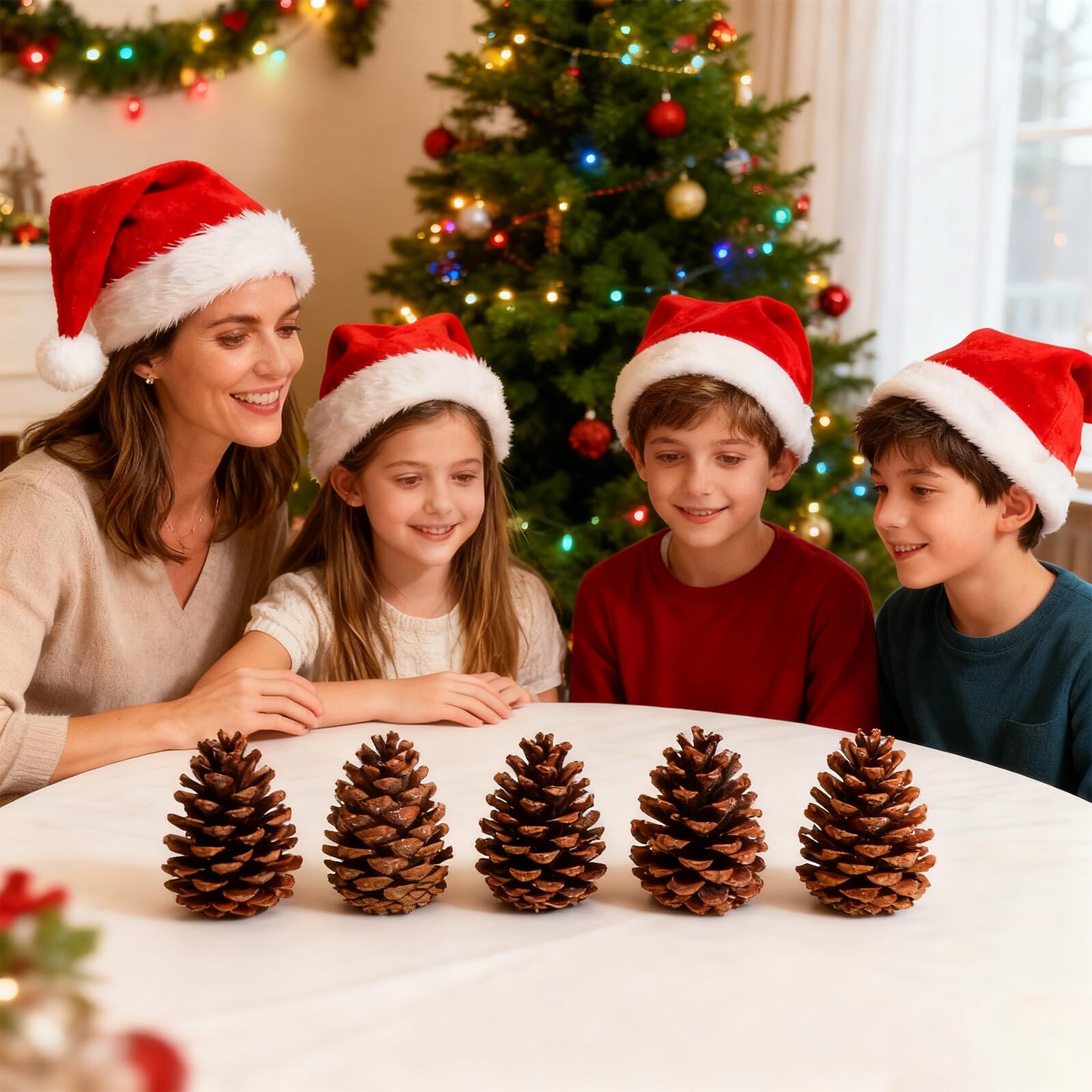Weihnachtsbaumschmuck Kiefernzapfen 6 Stück Tannenzapfen Naturzapfen zum Basteln und Fotorequisite für Herbstdeko und Selbstgemacht