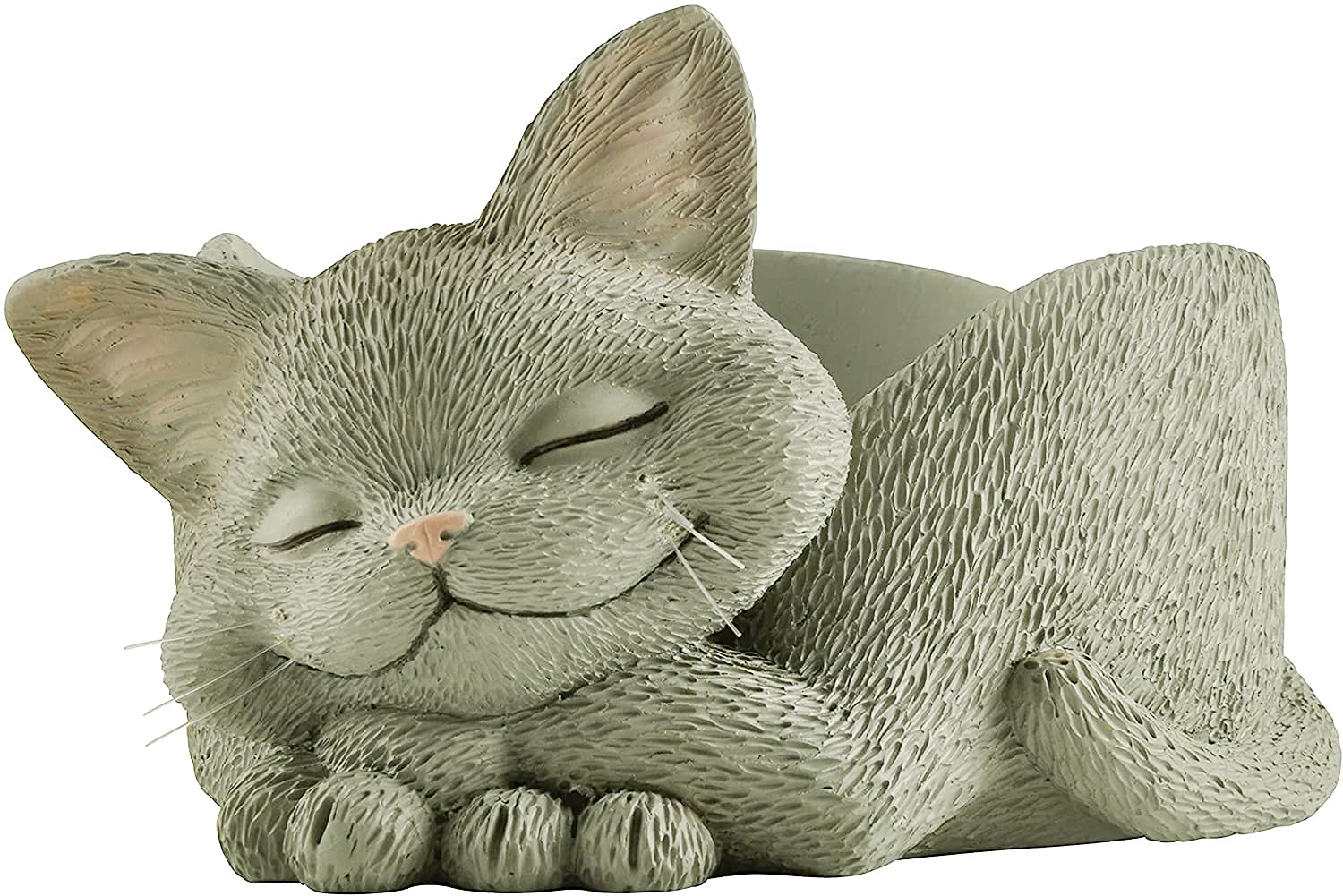 JFSM INC. Whimsical Sleeping Cat Bowl – 3-in-1 Decorative Candy Bowl, Planter & Jewelry Holder – Cute Resin Kitty Décor for Desk, Vanity, or Shelf