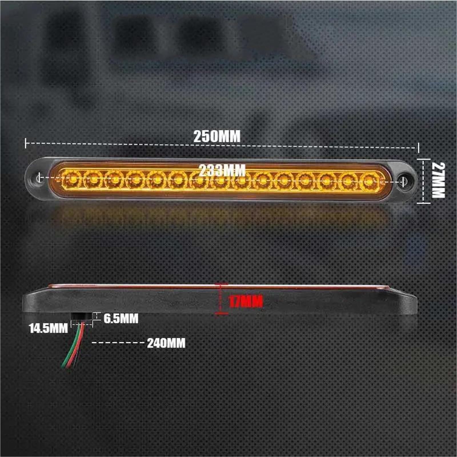 Indicatori Direzione Laterali Luce Per Rimorchio Per Camion Per Per Pick-up Per SUV Per Camper Barra Luminosa Auto Luce Freno Segnale Posizione Laterale Indicatore(2pcs Yellow)