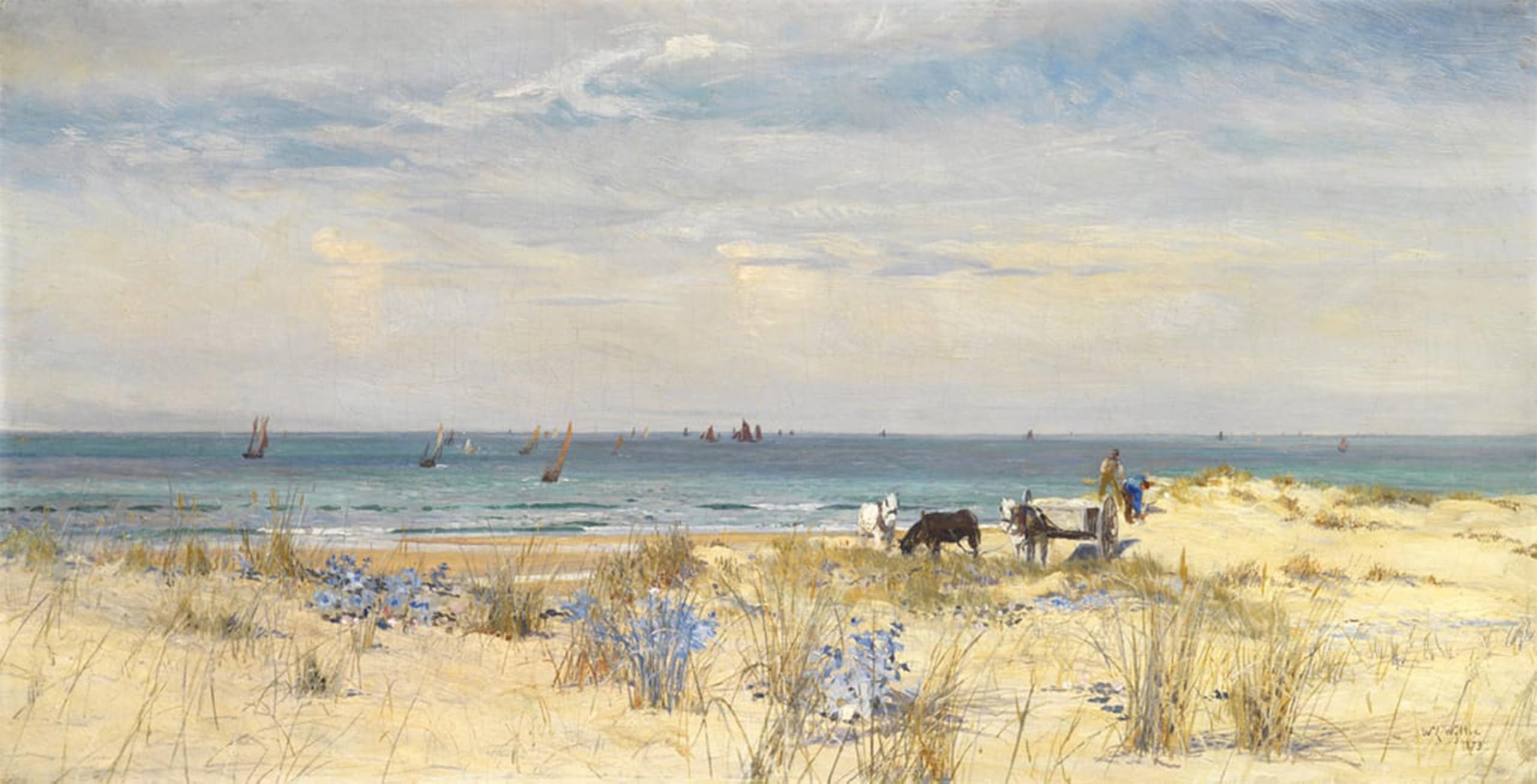 SERENDIPITP Vintage Picture Print on Canvas Wall Art Poster Harvesting the Land and the Sea by William Lionel Wyllie Artwork Print Poster for Wall Decor 60x90cm