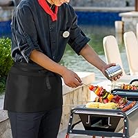 Vista 8 de Xornis Waist Aprons with 3 Pockets Waitress Server Waiter Half Short