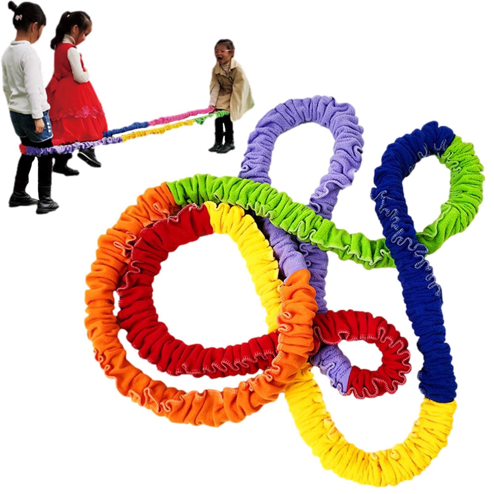 Trainingsband Fleece Team – 4-Wege-Stretch-Seil | Kinder Laufband für Schulen, Partys, Sporttage, Sportunterricht, Koope-Spiele