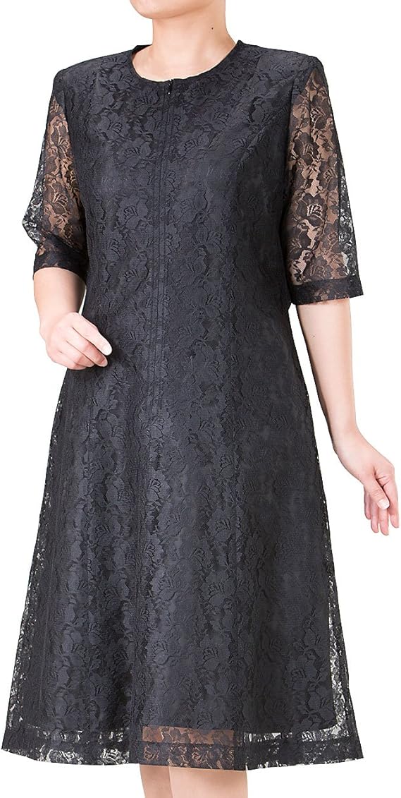 Amazon エレガンスファッション Elegance Fashion フォーマル レース ワンピース ミセス レディース 結婚式 パーティ エレガント 日本製 イブニングドレス 通販
