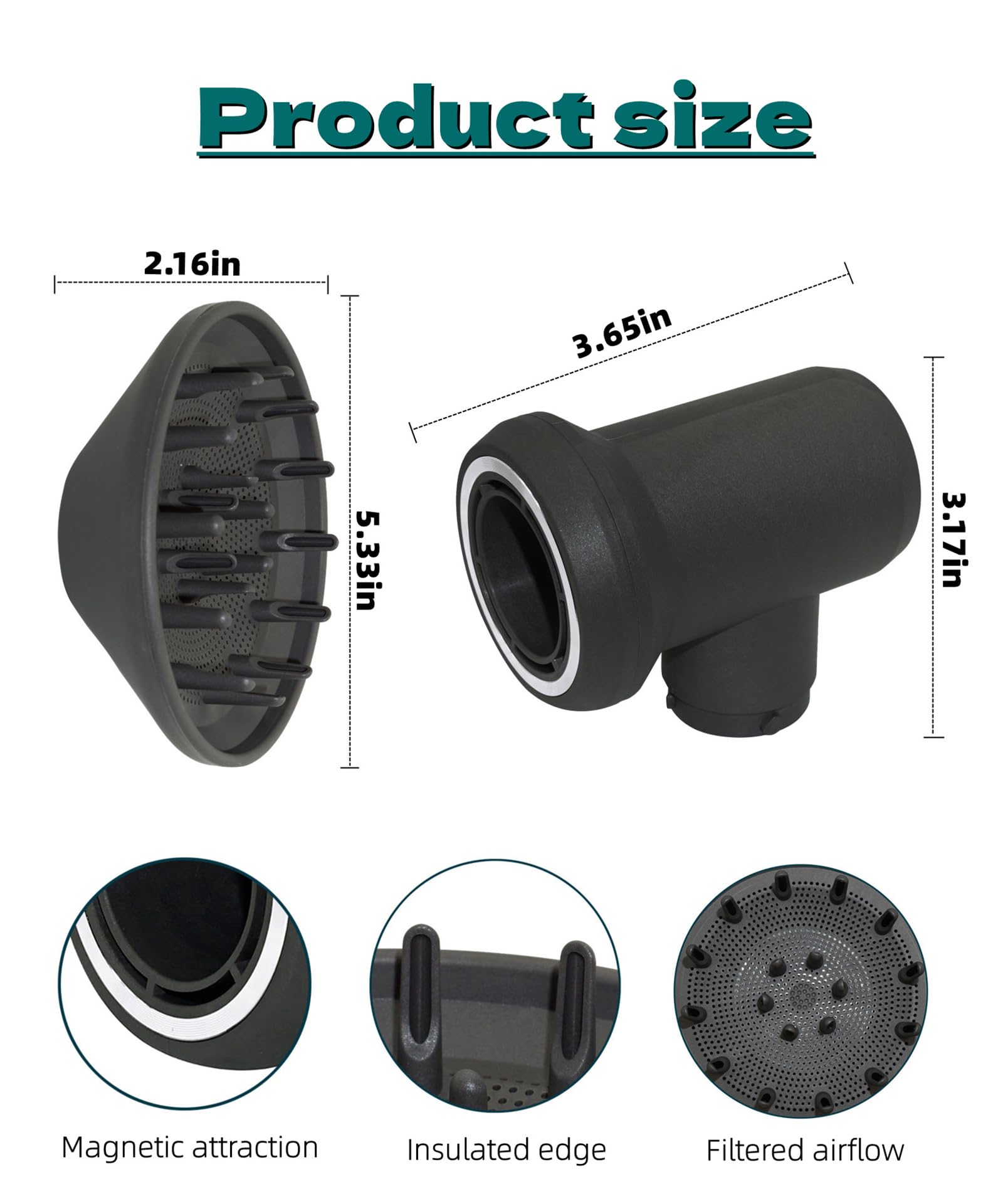 Adaptor and Diffuser Fits For Dyson Airwrap Diffuser Attachment Compatible with Airwrap Styler