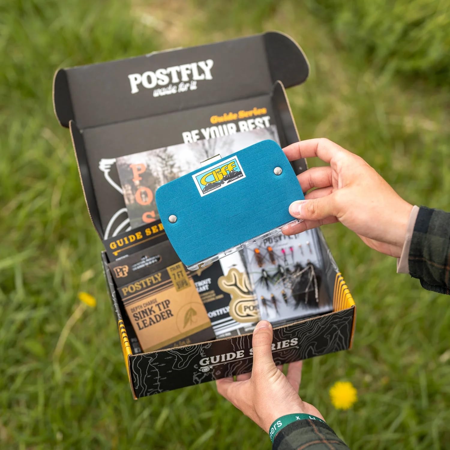 Guide Series Trout Fly Fishing Kit - Premium Assortment and Gear - Angler Gift Box - 24 Premium Trout Flies and Fly Fishing Accessories