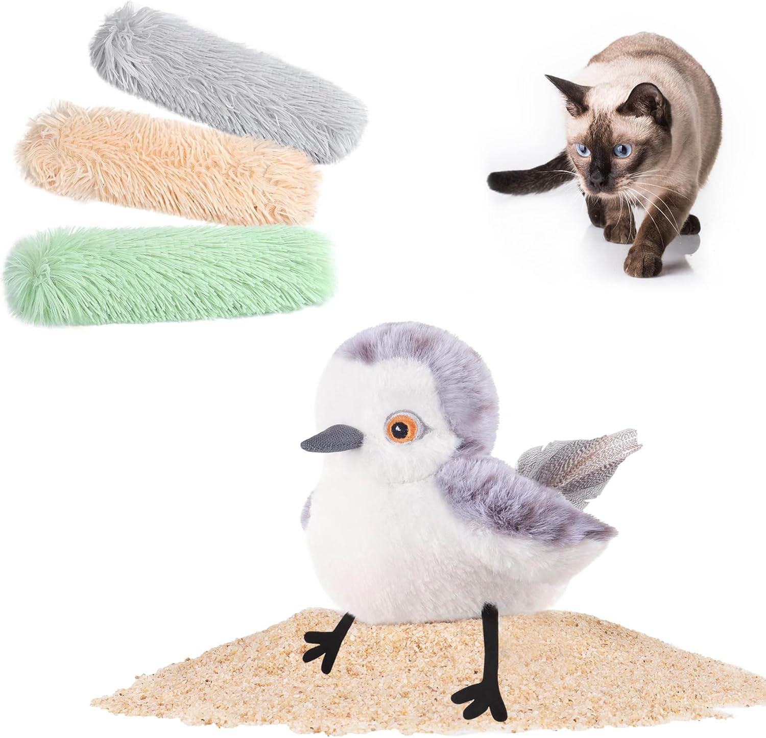 Potaroma Flapping Sandpiper and 3 Pack Cat Pillows Catnip Toys