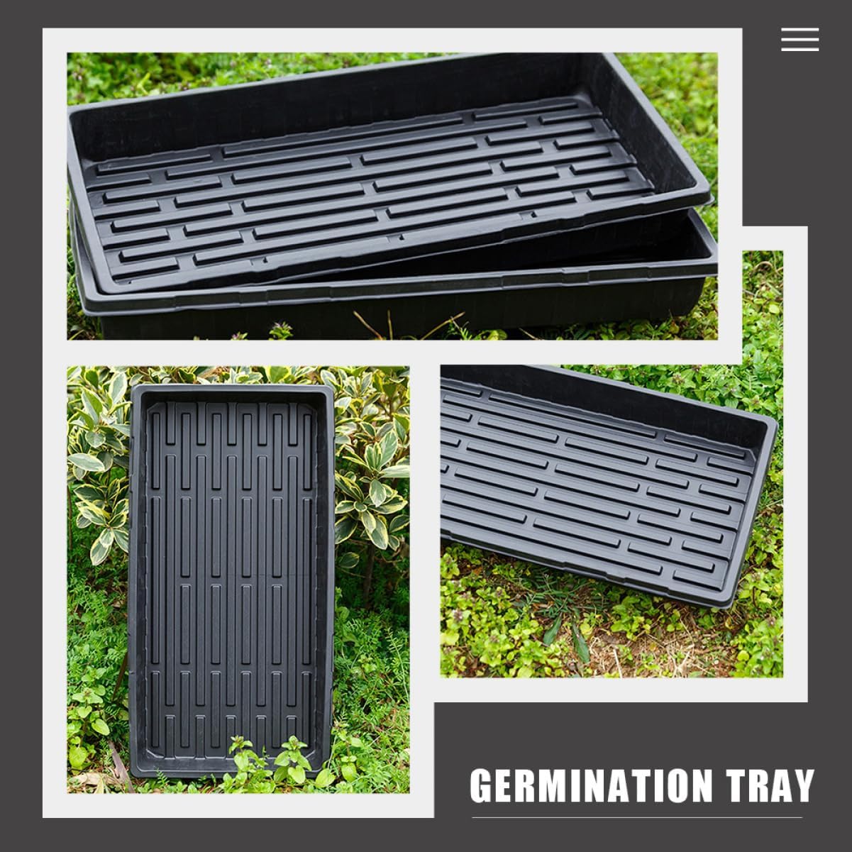 BESTonZON 3pcs Non-Porous Plant Germination Trays Starter Trays for Sprouting Gardening