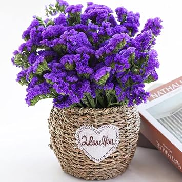 Dried Flowers Sea Lavender Bouquet - 12 inch Real Natural 1600+ Purple Statice Flowers, Dried Lavender Bundle for Arrangements, Home Decor, Wedding, DIY Party Purple