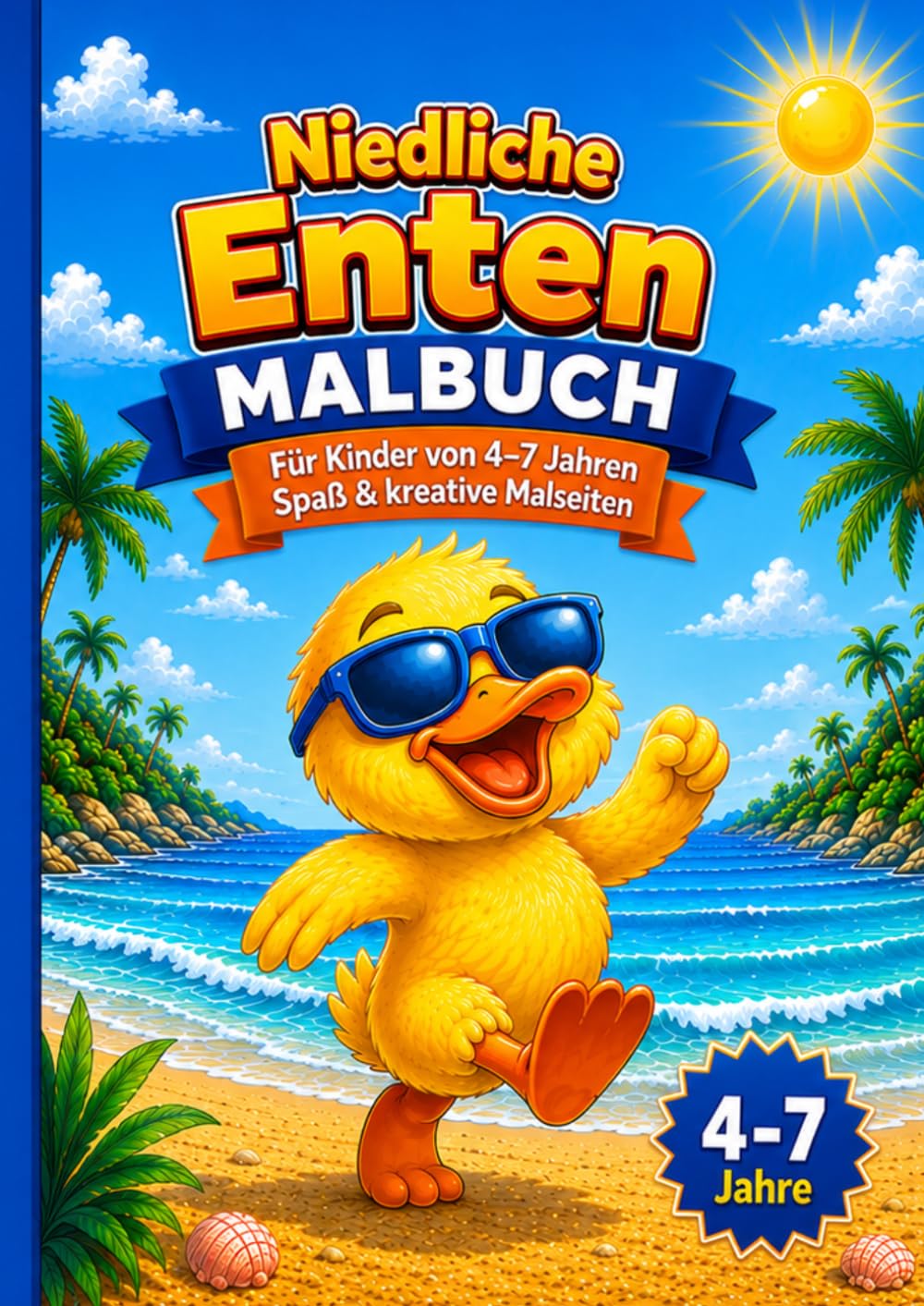 Niedliche Enten Malbuch - Stundenlanger Bildschirmfreier Malspaß: Für Kinder von 4 -7 Jahren Große & einfache Malseiten Spaß & Kreativität garantiert