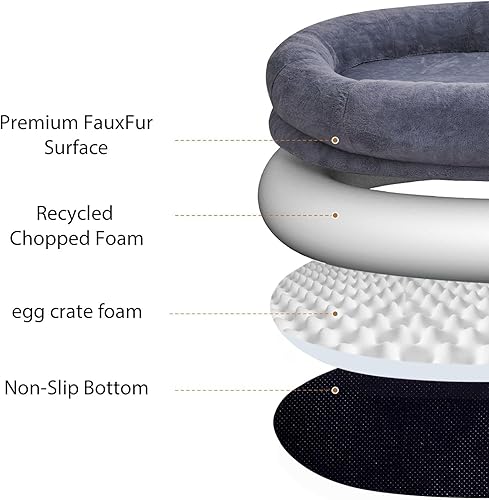 Miniatura 4 de XIECUVA Cama humana para perro, cama para perros de tamaño humano de 72 x 48 x 10 pulgadas, cama gigante para perros humanos, cama para siesta, cama