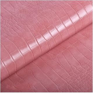 Faux Leather Fabirc 138cm 54'' Wide Crocodile Pattern Leatherette Vinyl Cloth for Chair Seat, Sofa Furniture,DIY Crafting,by The Metre(Lotus Root Pink,1.38X9m)