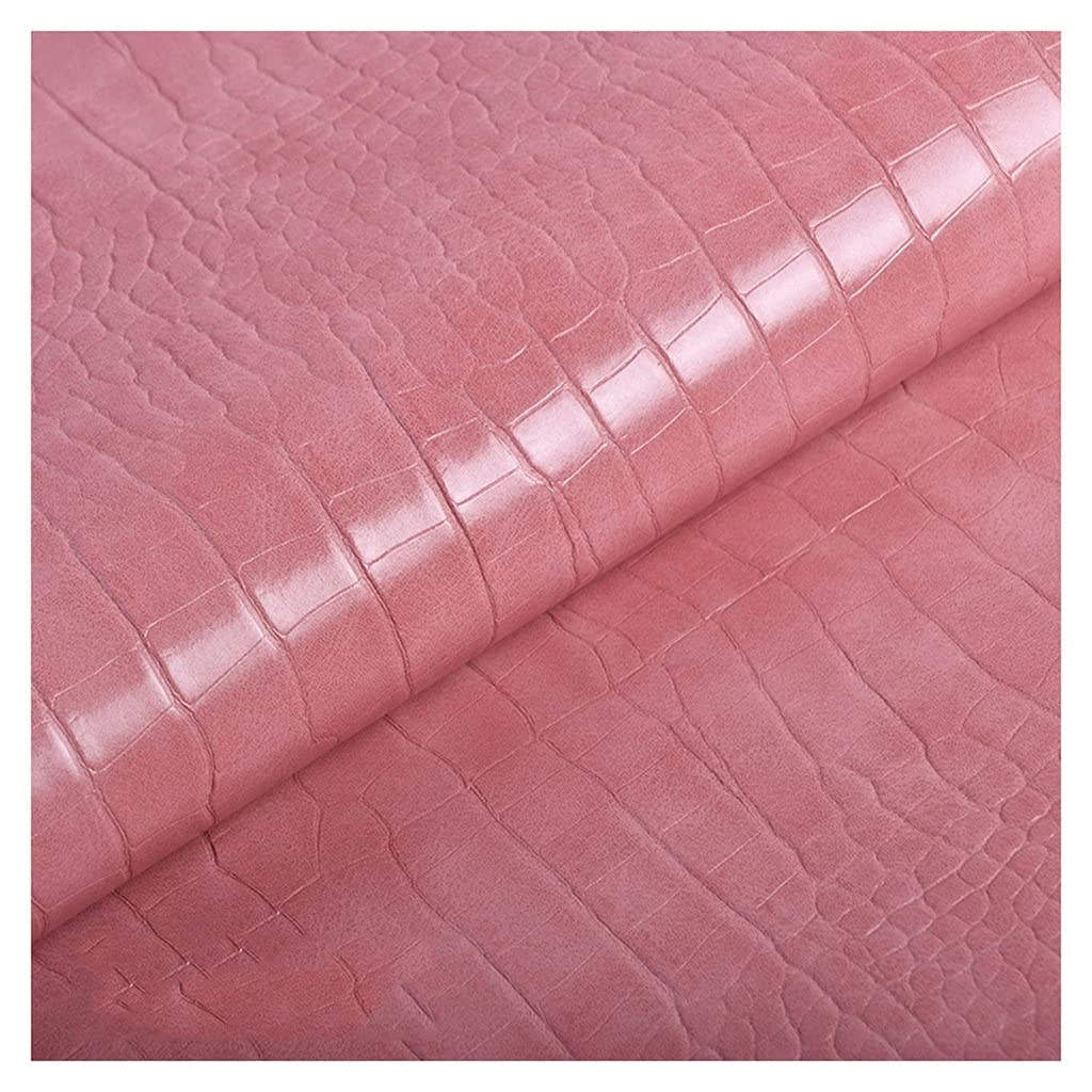 Bsdiaosu Lotus Root Pink Faux Leather Fabirc 138Cm 54'' Wide Crocodile Pattern Leatherette Vinyl Leather Cloth For Chair Seat, Sofa Furniture, Diy Crafting，By The Metre(,1.38X1m)