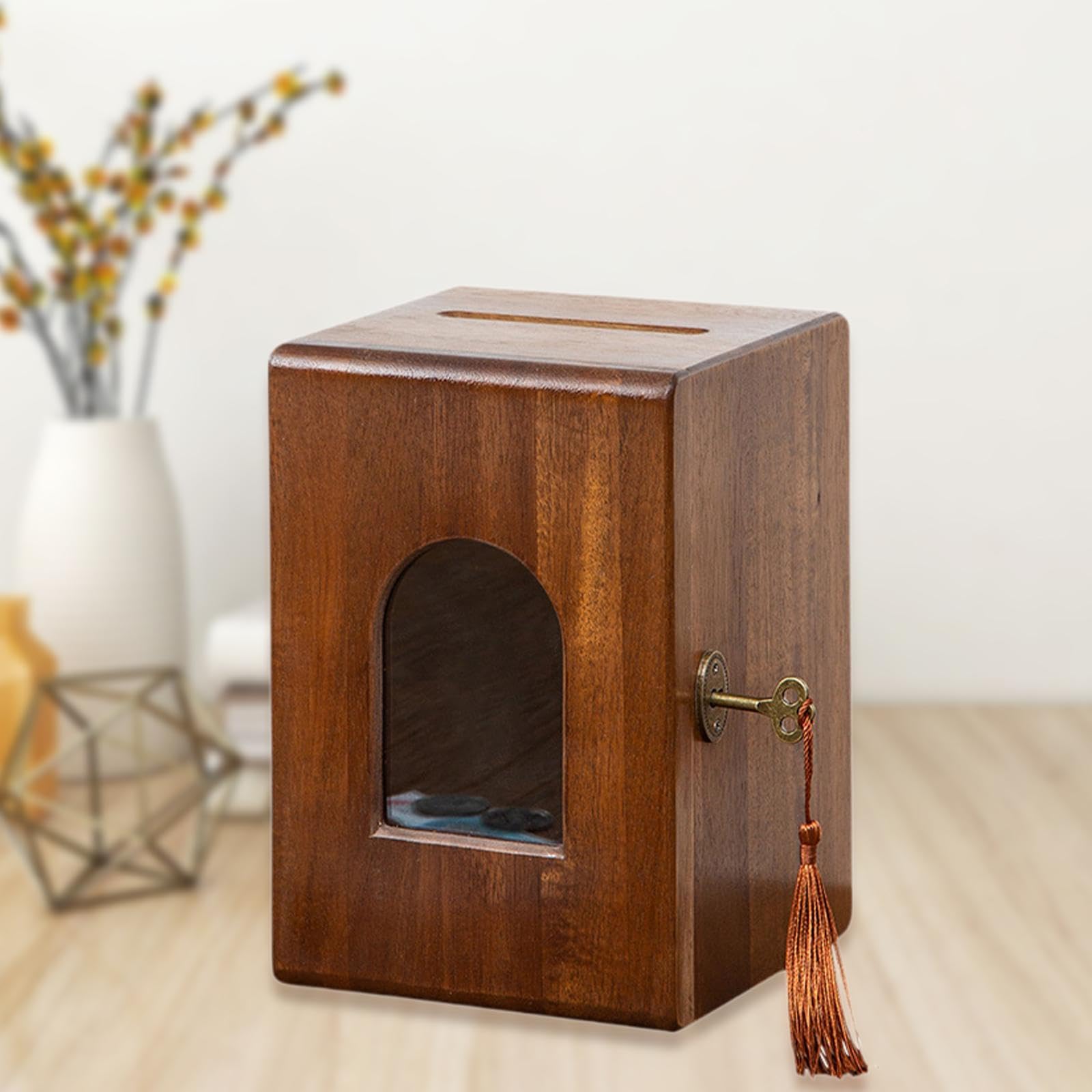 Amazon.co.jp: 手作りの木製貯金箱、鍵A付き。 : Home & Kitchen