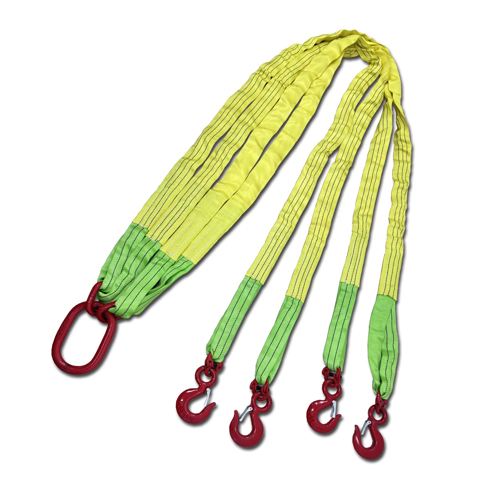Four Leg Bridle Web Sling 13ft 17636lb Web Slings Belt Type with Hook 4.0 m 8000 kg Light Weight and Flexible Capacity Steel Sling[4leg 8.0t 4m] (4leg