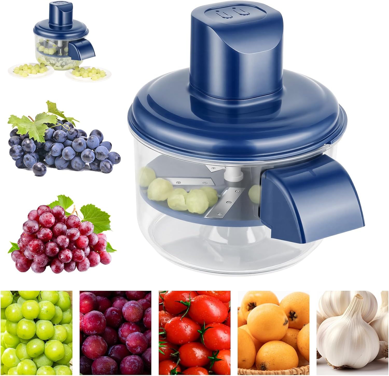 DZ Duozhan Electric Grape Peeler Fully Automatic Stainless Steel Peeling Machine - Easy Peeling of Garlic, Cherry Tomatoes in Home Kitchen