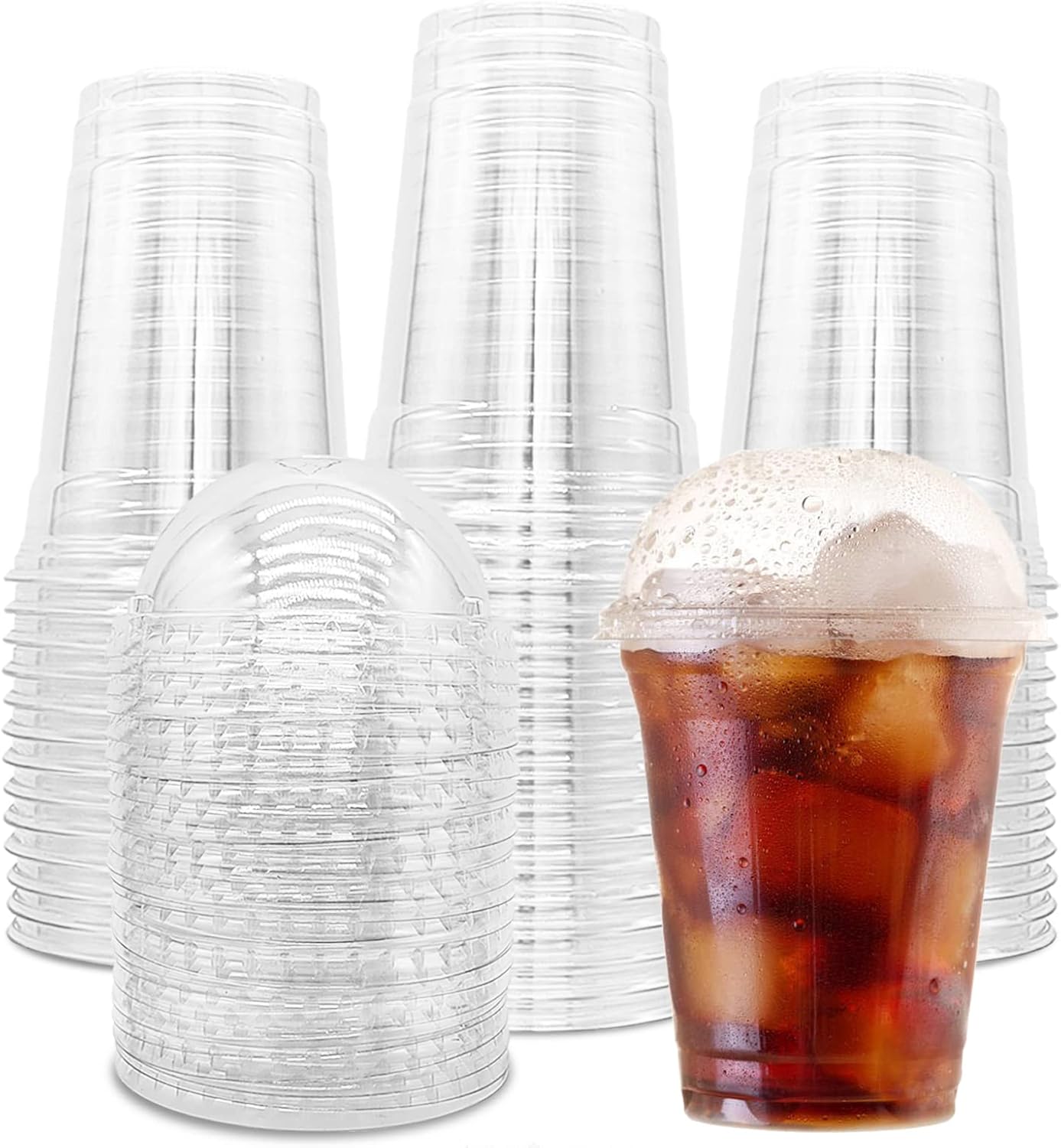 Rrshnsgv Paquete de 50 vasos de plástico transparente de 12 onzas con tapas de cúpula, tazas de parfait desechables, tazas de postre PET con tapas para helado, bebidas de café, batidos, yogur Colombia