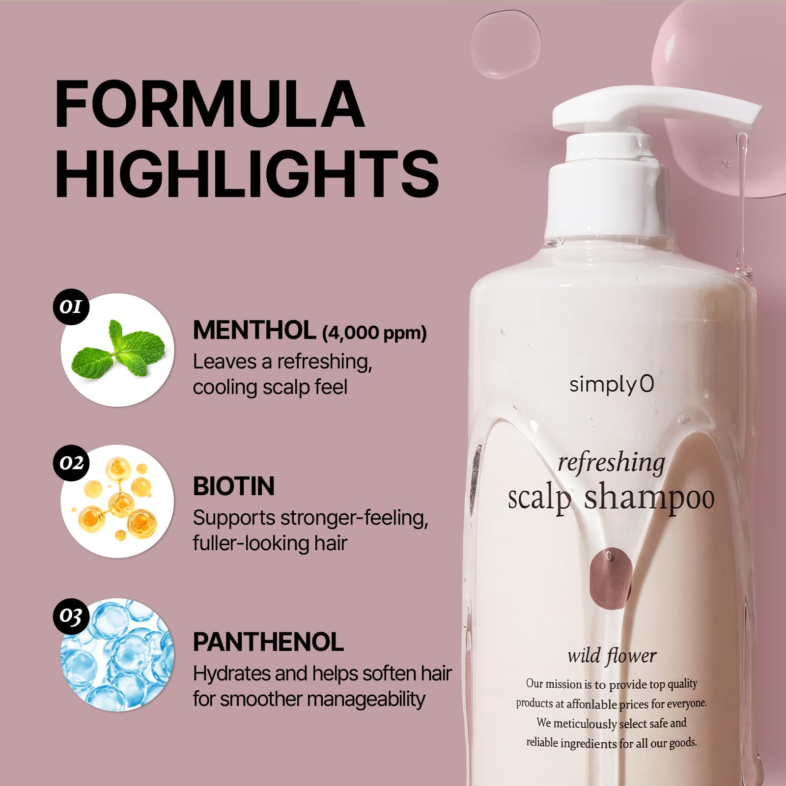 Amazon.com : simplyO Refreshing Scalp Shampoo, Menthol Cooling +