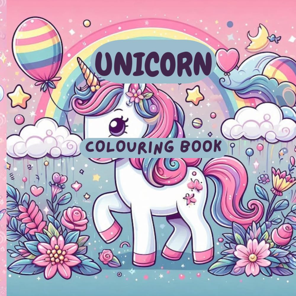 Unicorn colouring book for kids: Cute and magical unicorns with 25 fun colouring pages