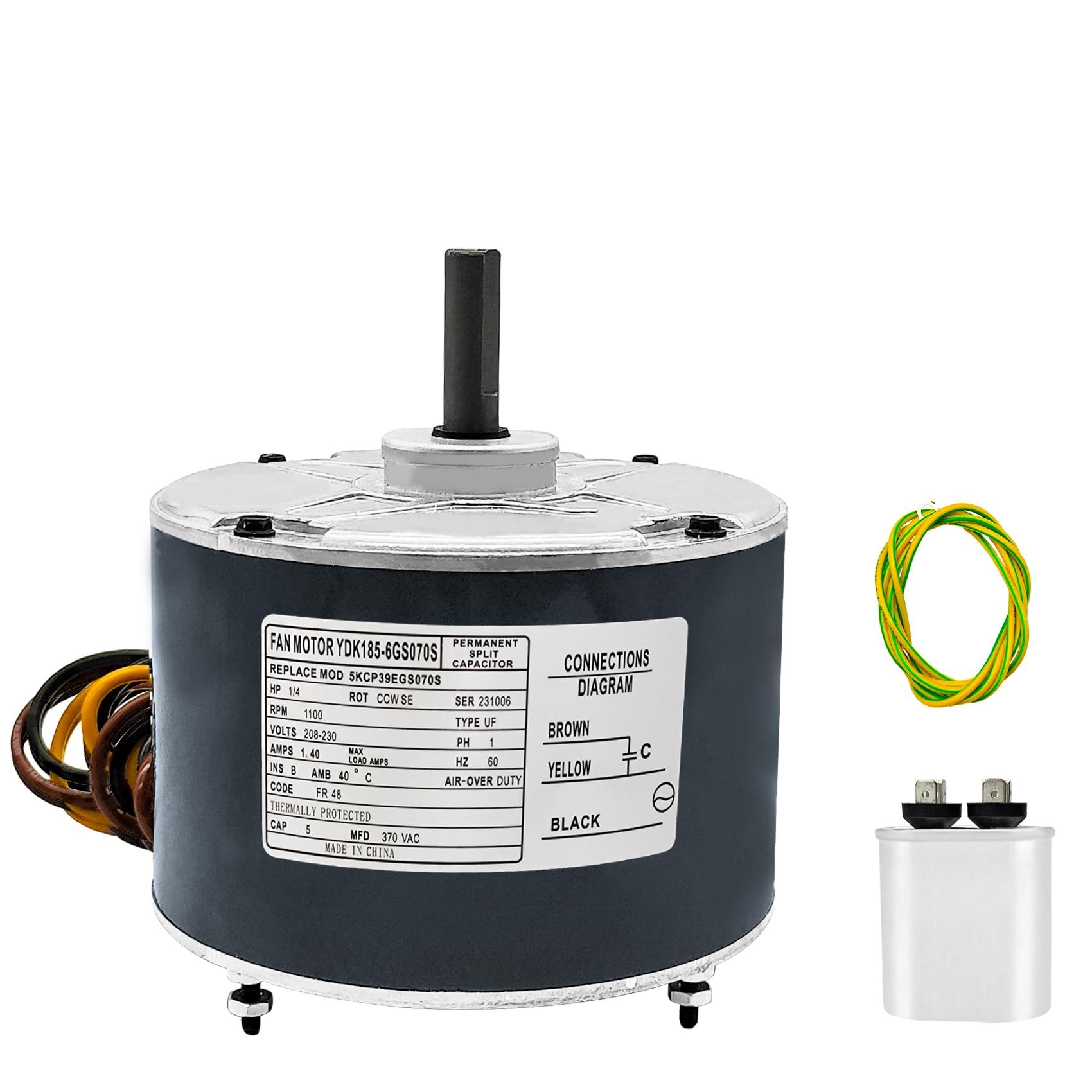 Motor Condensador 1/4 HP 460/400V Compatible Con Carrier, Bryant, Payne, HC39GE468A