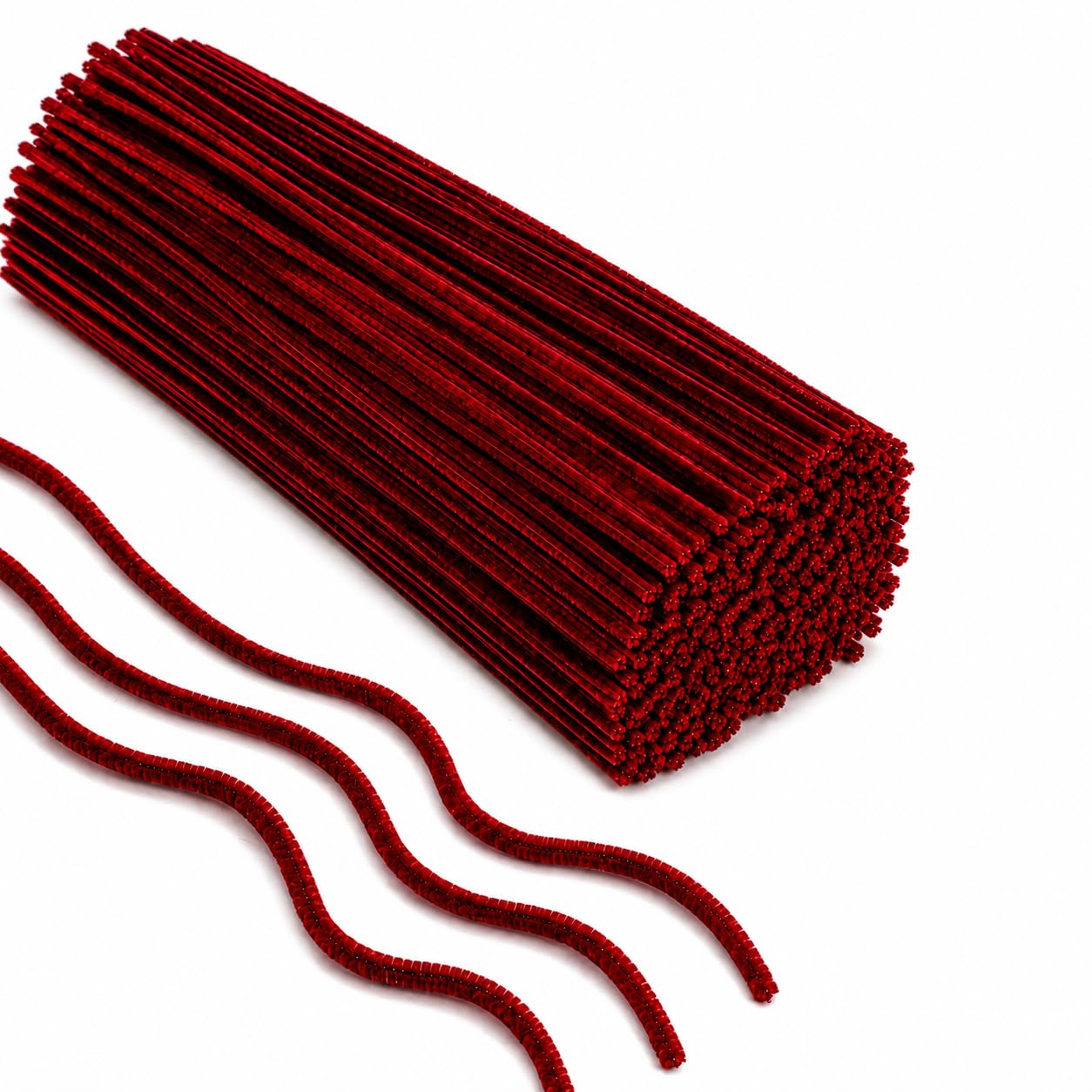 100Pcs Deep Red Pipe Cleaners Craft Set(4mm thickness) | Chenille Stem Fuzzy Sticks DIY Craft Supplies for Art Projects Activities, Decorations, Flower Making, Modeling & Sculpting 100Pcs-picture-10