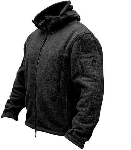 Mens Tactical Hoodies Fall Trendy Fleece Jacket Soft Warm Full