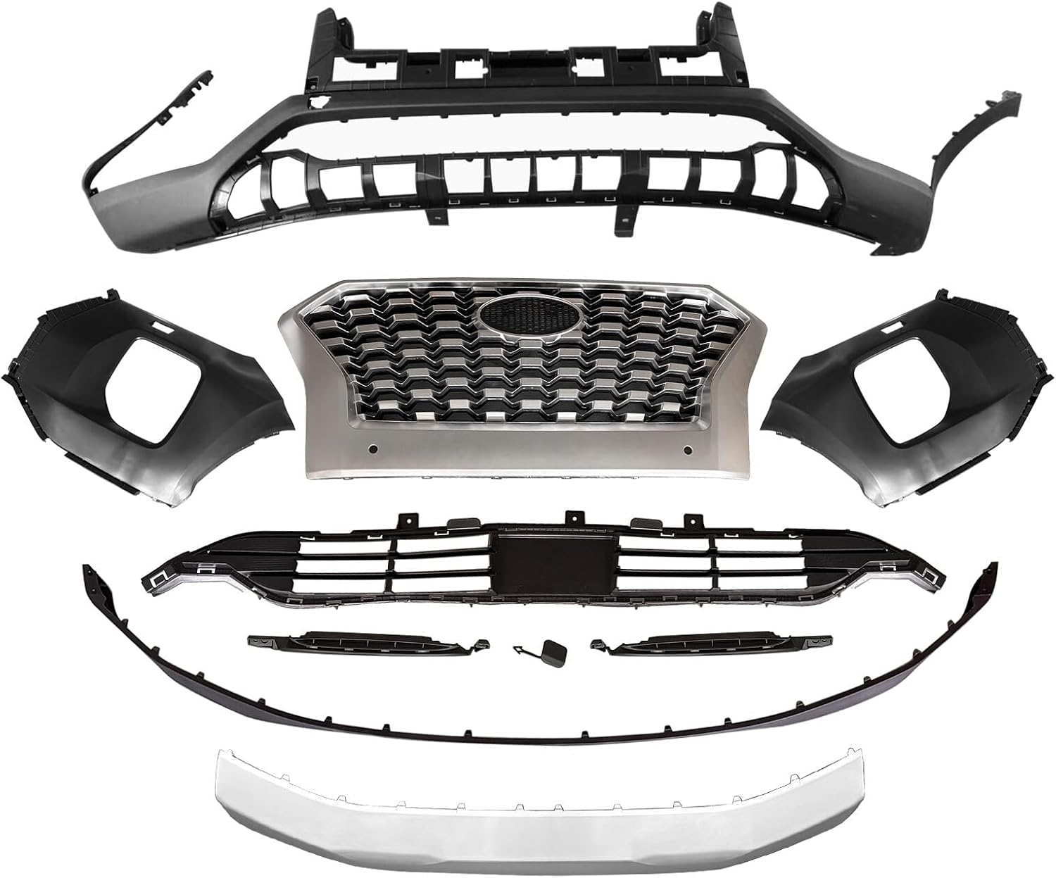 Palisade Front Bumper Cover Grille Kit Compatible with 2020 2021 2022 Hy-undai Palisade Without Sensor Holes