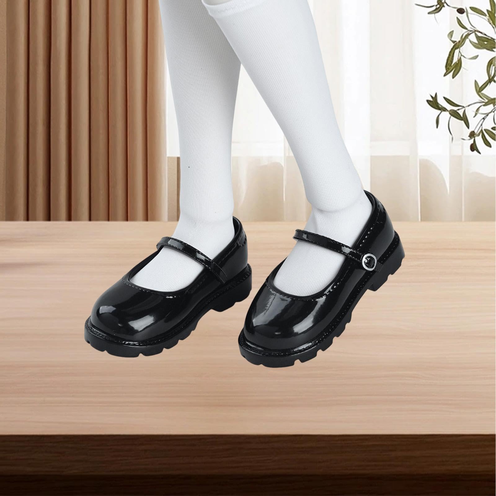 Harilla Scarpe Bambola 1/4 per Bambole BJD Miniature Accessori Figure Collezionabili in PU Resistenti a Usura Adatte a Collezionisti E Decorazione Casa, Nero