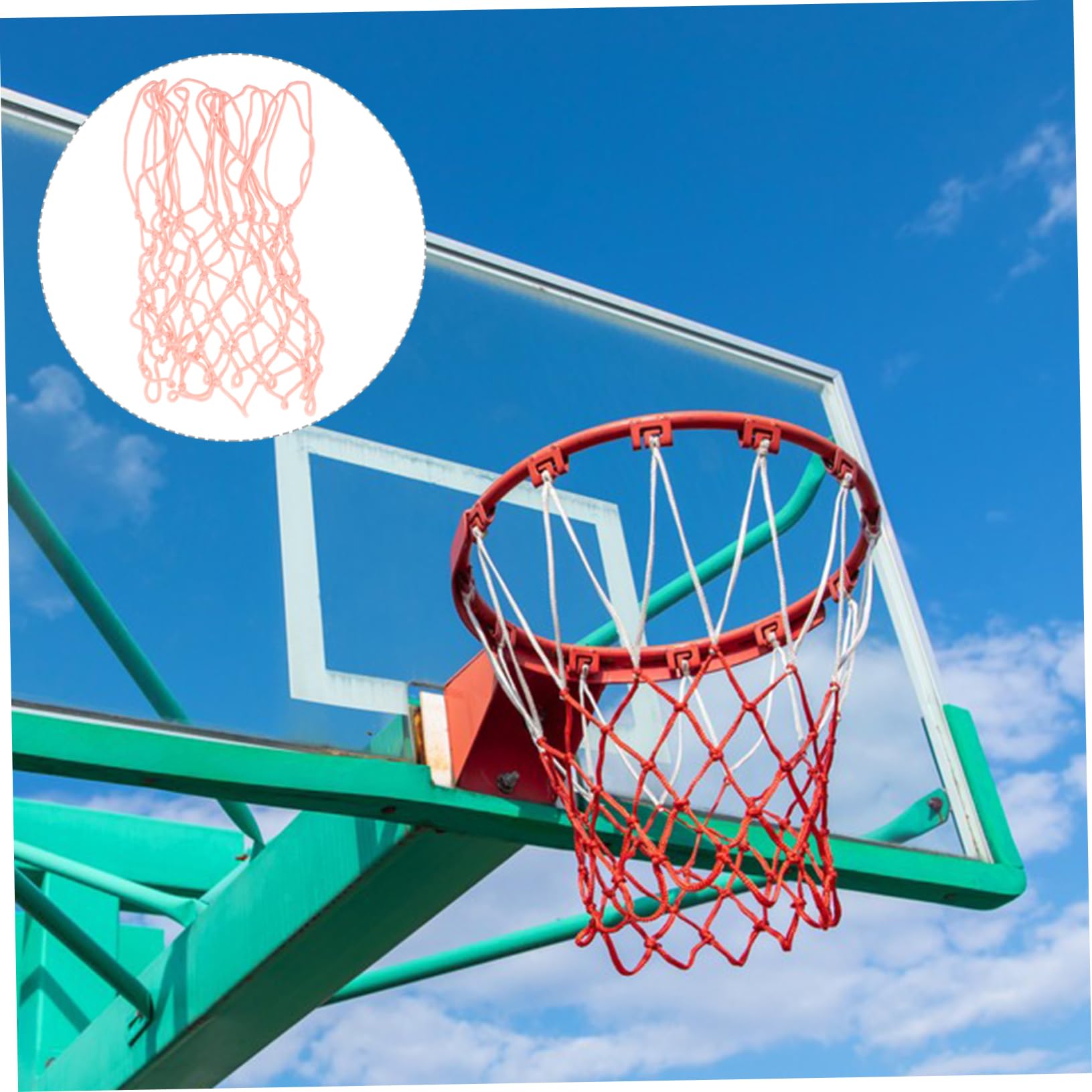 SUPVOX Glow Dark Basketball Net Heavy Duty Replacement for Standard Hoops Easy Install Durable Outdoor Use for Training and Recreation