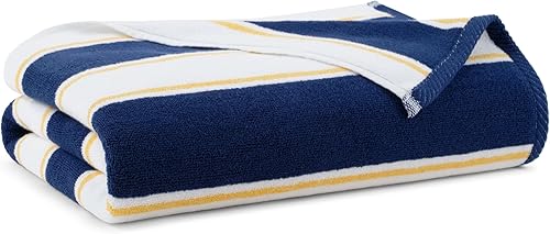 Miniatura 11 de Aston & Arden Toalla de playa a rayas, extragrande 35 x 70, algodón suave afelpado grueso, 600 GMS, pesada y lujosa para sillas de piscina, centro