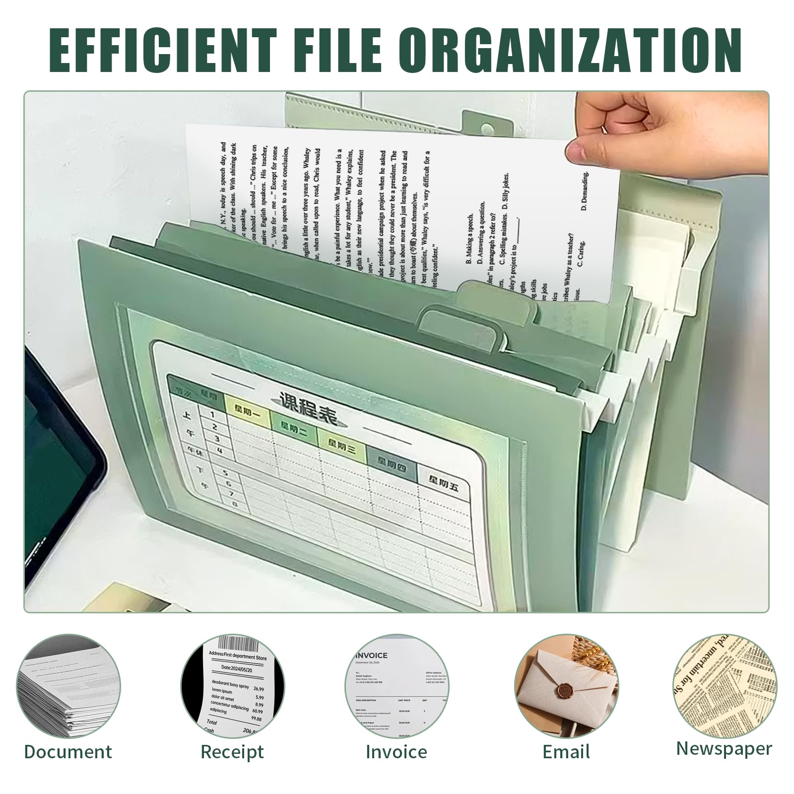 2 Piezas Revistero Pared,Carpeta Clasificadora con 6 Bolsillos Desmontables,Clasificador Documentos,Revistero para Oficina,Escuela,Habitación Niños y Cocina (Verde y Azul)