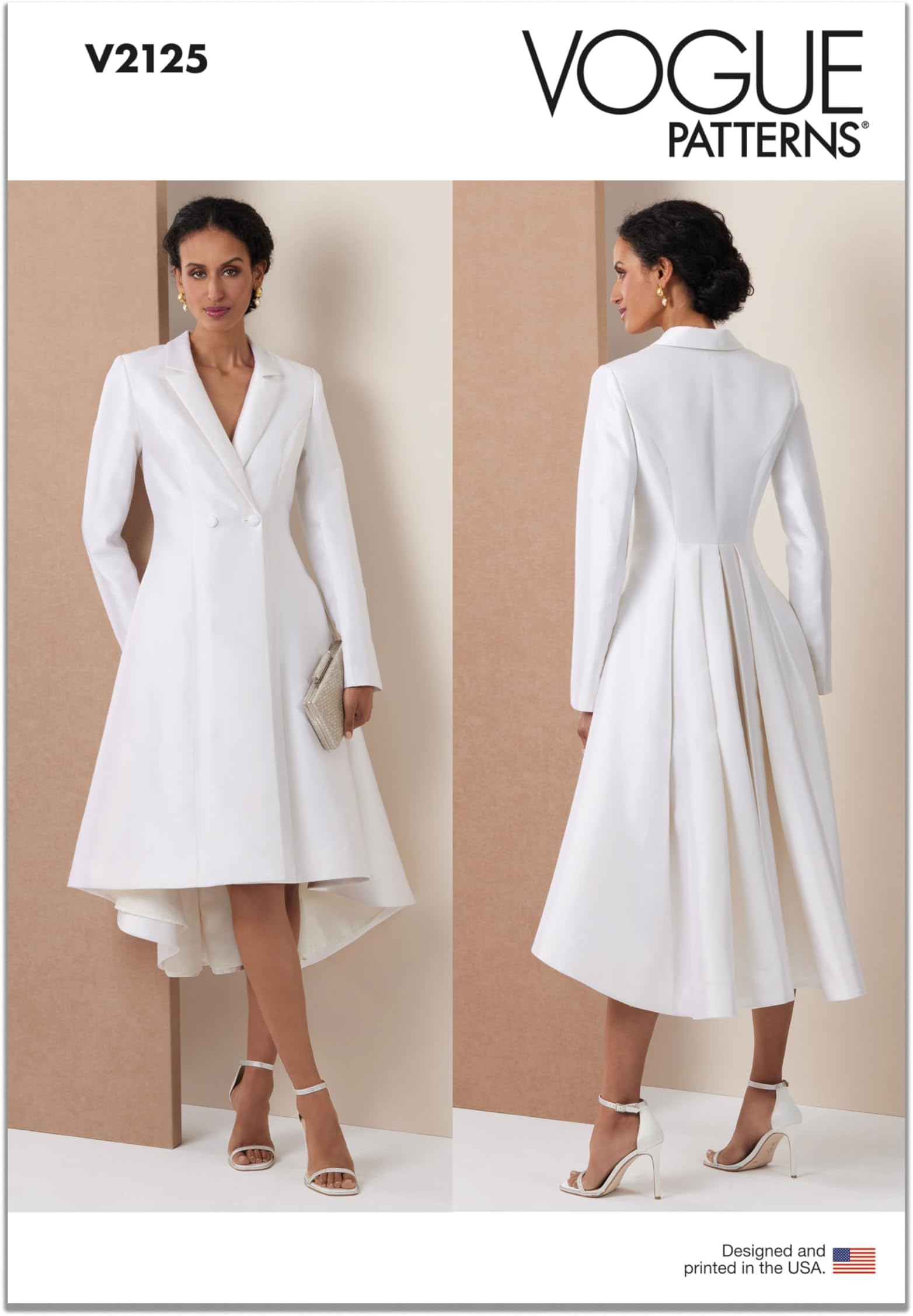 Patterns Sewing Pattern V2125D5 Misses' and Miss Petite Double Breasted Coat Dress D5 (4-6-8-10-12)