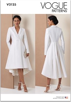 Vogue V2125D5 Misss Petite Double Breasted Coat Dress Sewing Pattern Packet, Design Code V2125, Sizes 4-6-8-10-12