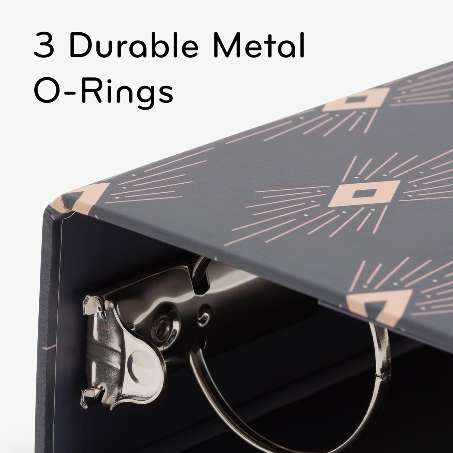 U Brands Eco-Conscious 2" Binders, Set of 2, Celestial Boho Prints, Silver Metal O-Rings