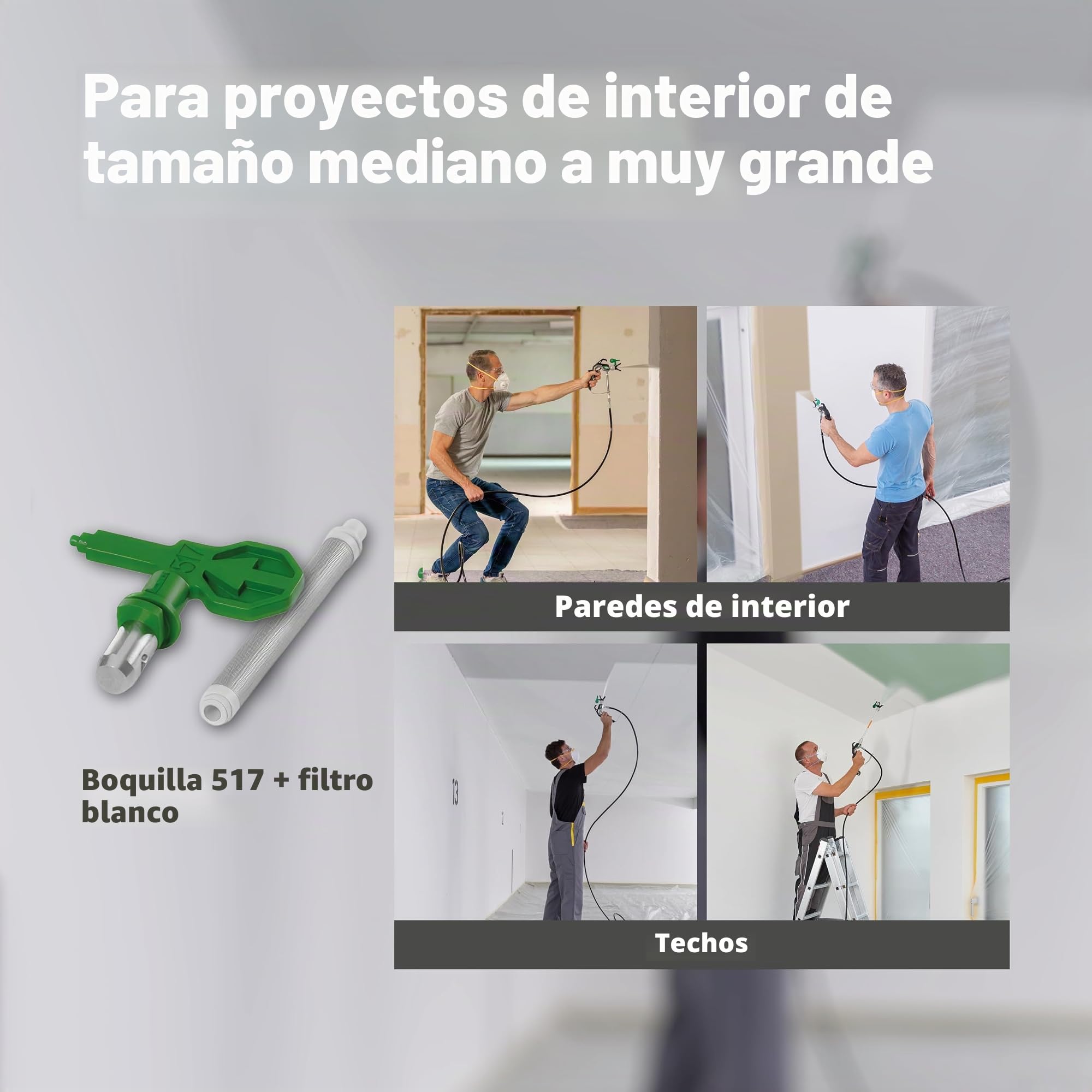 Wagner Airless ControlPro 350 R,Pulverizador de pintura para pared y techo/madera y metal,uso interior y exterior, cubre 15 m² en 2 min, 110 bar, presión de pulverización ajustable, manguera de 15 m