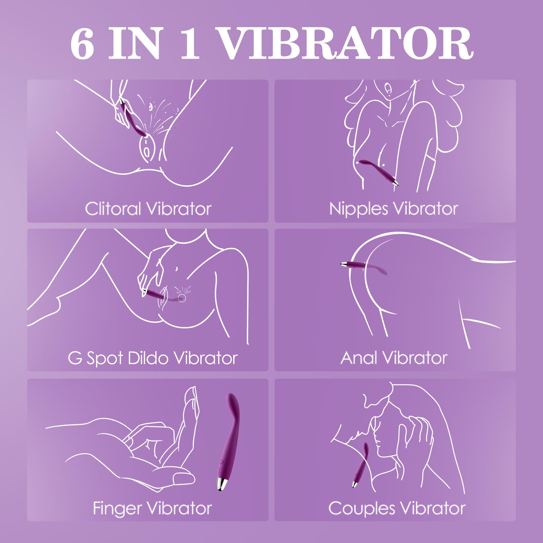 Svakom Vibromasseur en Silicone Stimulateur Point G Sextoys Appareil de Massage sur Visage pour Débutants (Violet)