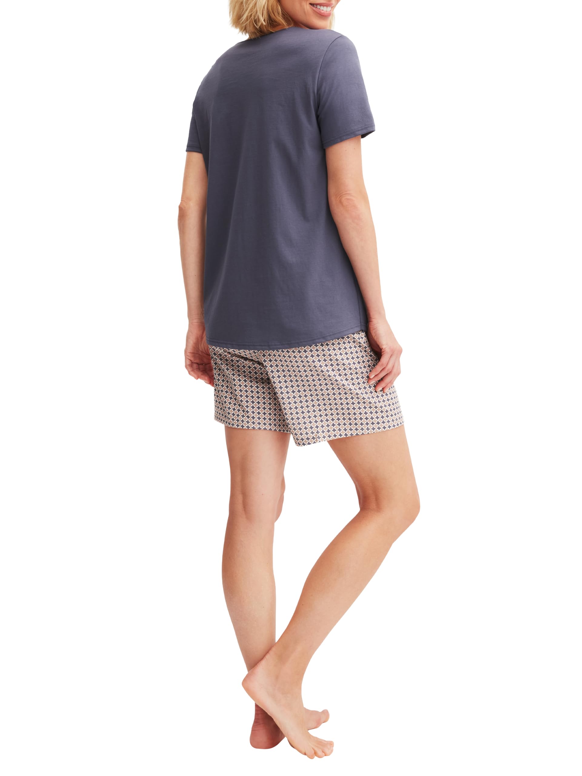 CALIDA Flower Nights Kurz-Pyjama Damen | 100% Baumwolle, weich, atmungsaktiv und hautfreundlich, anschmiegsamer Single Jersey, ideal für warme Nächte