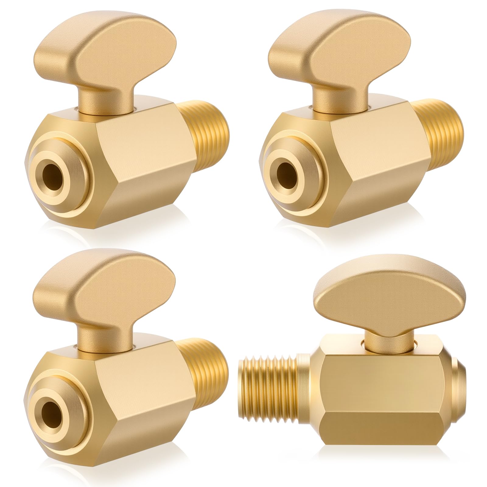 4 Pcs Brass Air Tank Drain Valve, 1/4 Inch NPT Male