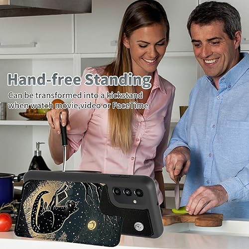 Miniatura 5 de Funda tipo cartera para Samsung Galaxy A54 5G con tarjetero y bloqueo RFID, piel sintética suave, función atril, cierre magnético, funda delgada