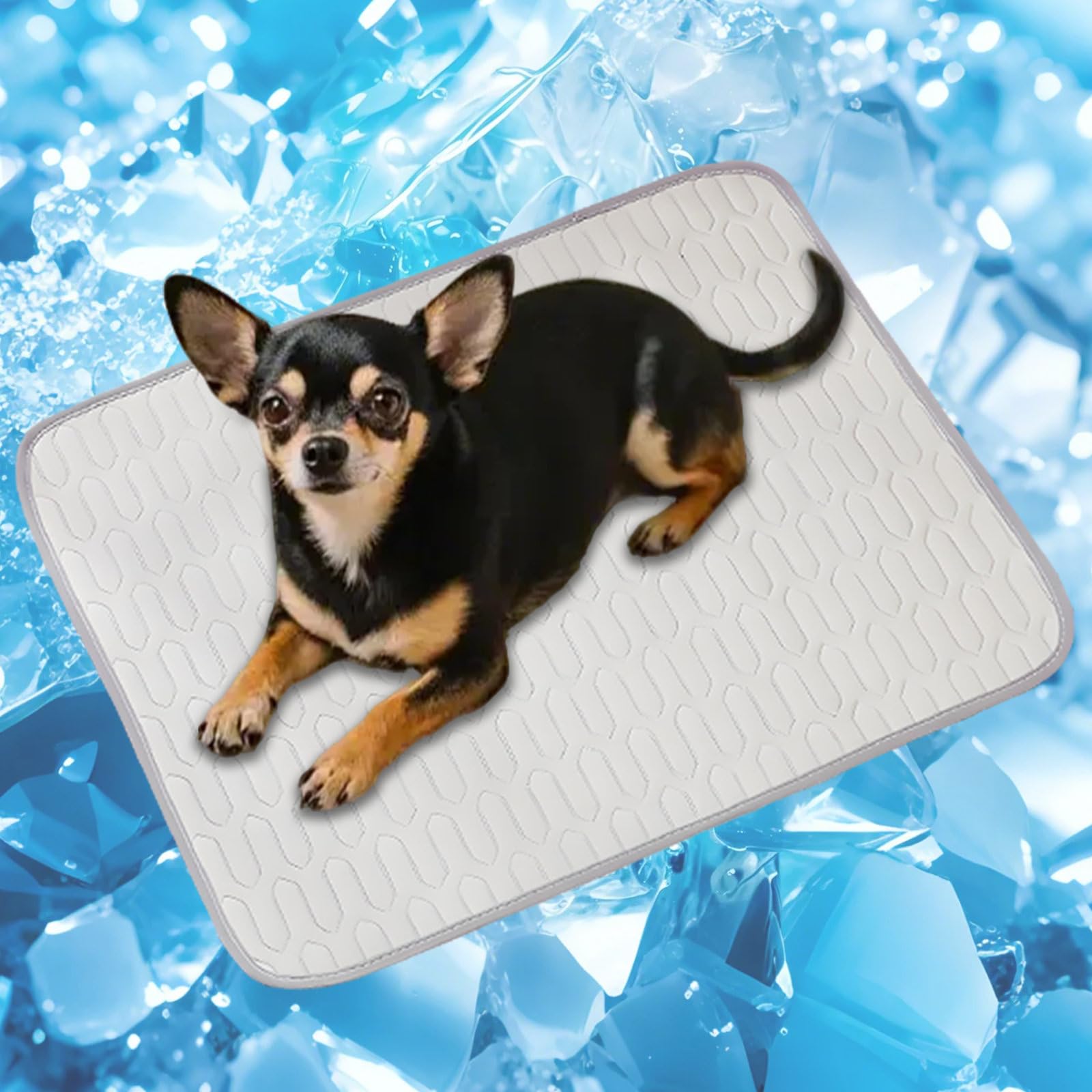 PWMENLK Cooling Mat for Dogs Cats Perfect Summer Ice Silk Pad for Small Medium Large Animal Washable and Chew-Proof Sleeping Seat for Crate, Bed,