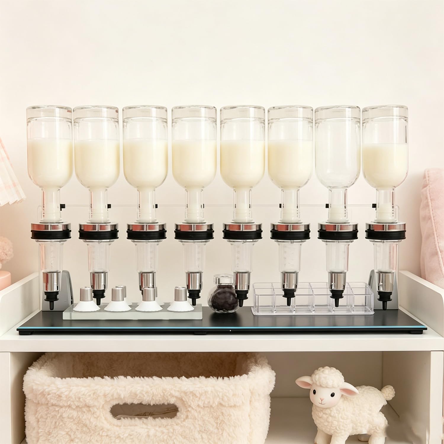 XueFulxion Integrated stand for fragrance testing and liquid filling.Stable support, easy assembly and cleaning serve perfume retail and catering industries well. 8heads